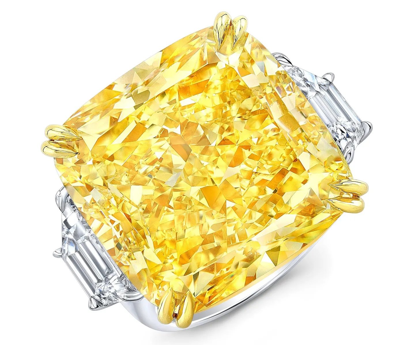 vividly bright-yellow fancy colour diamond