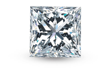 Diamond cut or shaped into a square or rectangle