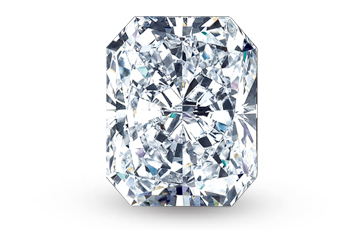 The radiant cut is a diamond shape that combines the sparkle of a brilliant cut with the elegance of a square or rectangular shape.