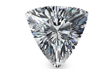 Diamond cut or shaped into a triangle, sometimes with curved sides.